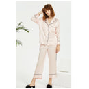 Pure Mulberry Silk Long Sleeve Pajamas for Spring 2-piece, Preppy Pajamas, Best Gift