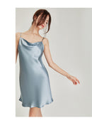 Pure Natural Mulberry Silk Sip Dress/ Camisole (Pink/ Blue/ Red/ White/ Black)