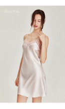 100% Natural Mulberry Silk Slip Dress Split Skirt Multi-Color, Robe for Option