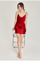 Pure Natural Mulberry Silk Sip Dress/ Camisole (Pink/ Blue/ Red/ White/ Black)