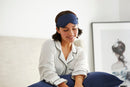 2 Pieces Set Mulberry Silk Sleeping Combo, Pillowcase and Eye Pillow (Blue)