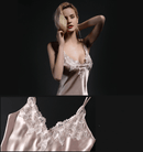Natural Mulberry Silk Sleep Dress/ Camisole with Lace (Baby Pink/ Pink/ Blue)
