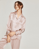 100% Pure Mulberry Silk Long Sleeve Pajamas for Spring 2-piece, Preppy Pajamas, Best Gift
